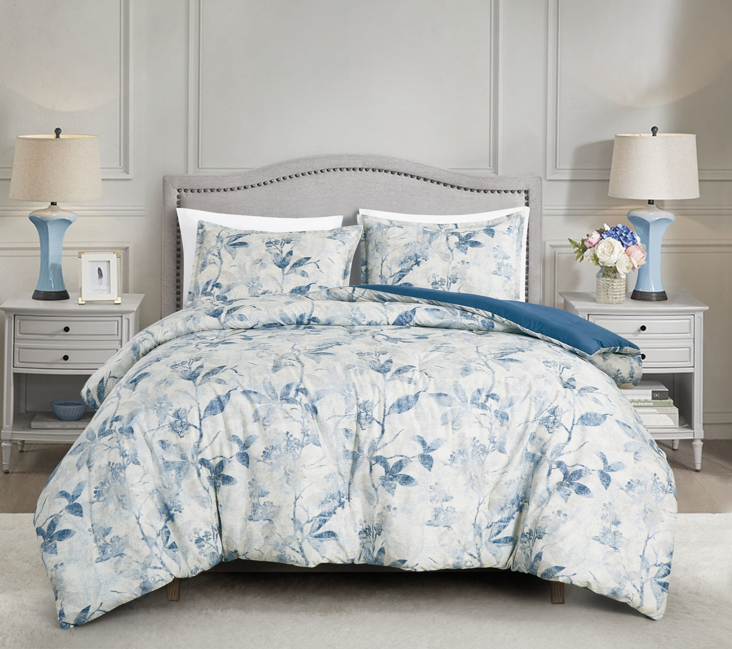 Monica Boho Tropical Floral Printed Microfiber Comforter Set