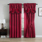4-Piece Jacquard Window Curtain/Drape Set, Attached Sheer Backing and Valance