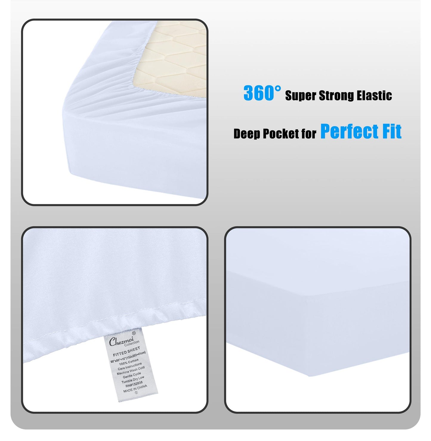 Luxury Soft Smooth Premium 250TC Cotton Twill Bed Sheet Set