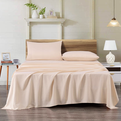 Peach Skin Brushed Microfiber Bed Sheet Set