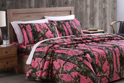 Salem Cabin Lodge Forest Woods Camouflage Bed Sheet Set