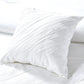 Sara 7-Piece White Textured Geometric Stripe Embroidered Lightweight Comforter Set
