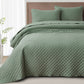 Teo Diamond Stitch Soft Washed Microfiber Quilt Bedspread Set