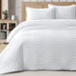 Teo Diamond Stitch Soft Washed Microfiber Quilt Bedspread Set