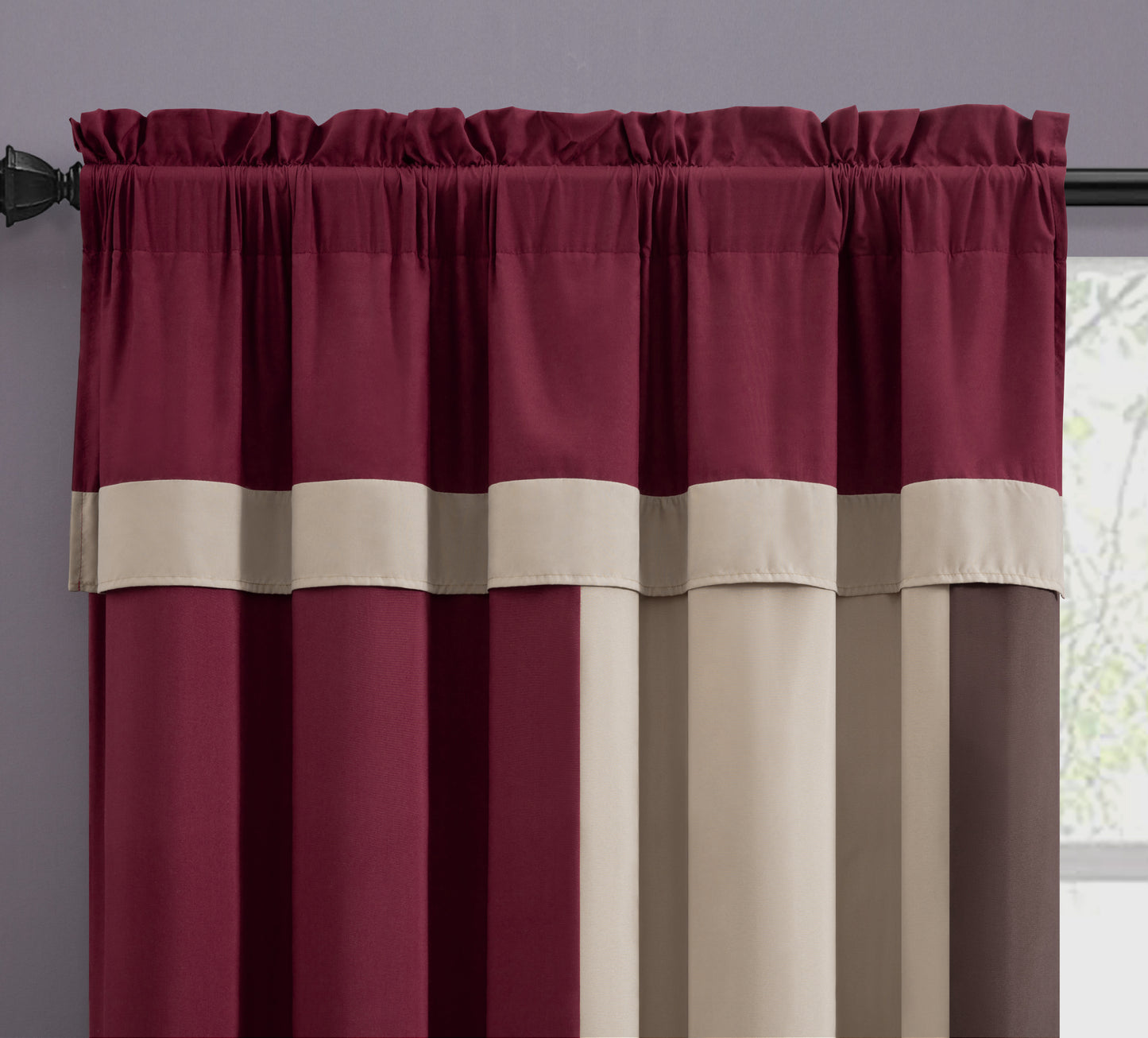 Vienna 4-piece Floral Embroidery Window Curtain Set