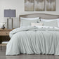 Soft Vintage Washed Cotton Duvet Cover Set with Button Closure