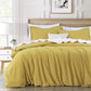 Soft Vintage Washed Cotton Duvet Cover Set with Button Closure