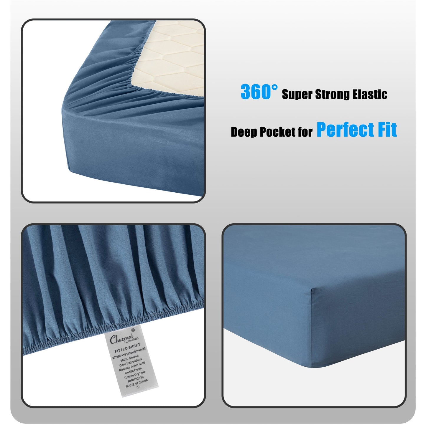 Luxury Soft Breathable Vintage Washed Cotton Bed Sheet Set