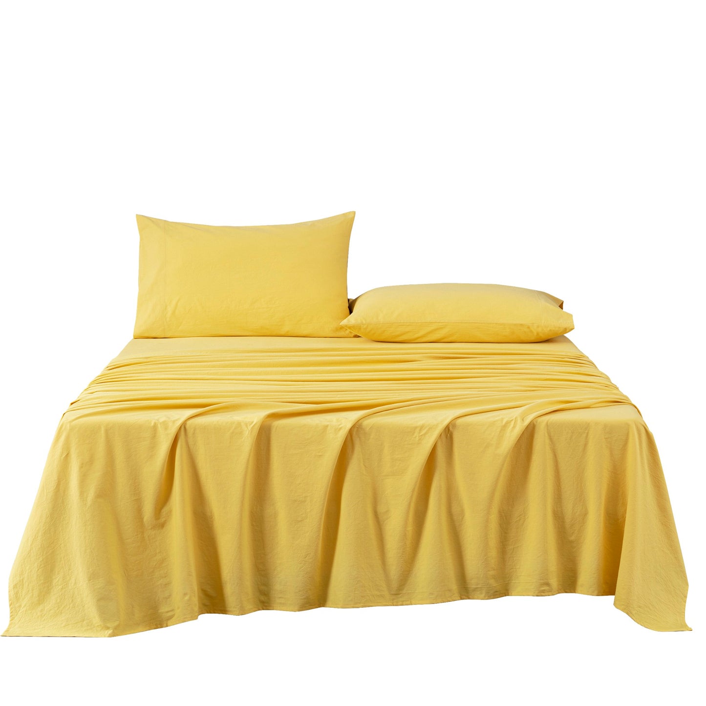 Luxury Soft Breathable Vintage Washed Cotton Bed Sheet Set