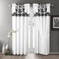 Nobility 4-Piece Faux Silk Flocked Floral Window Curtain Set