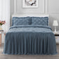 Aria French Country Chic Pinch Pleat Ruffle Skirt Bedspread Set
