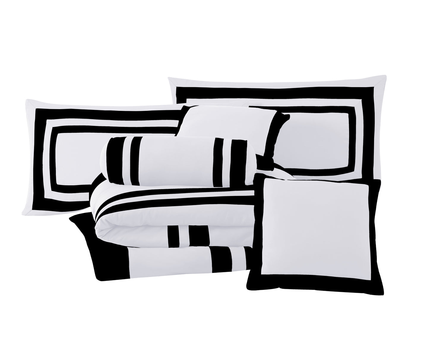 Caprice 7-Piece Hotel style Border Frame Comforter Set