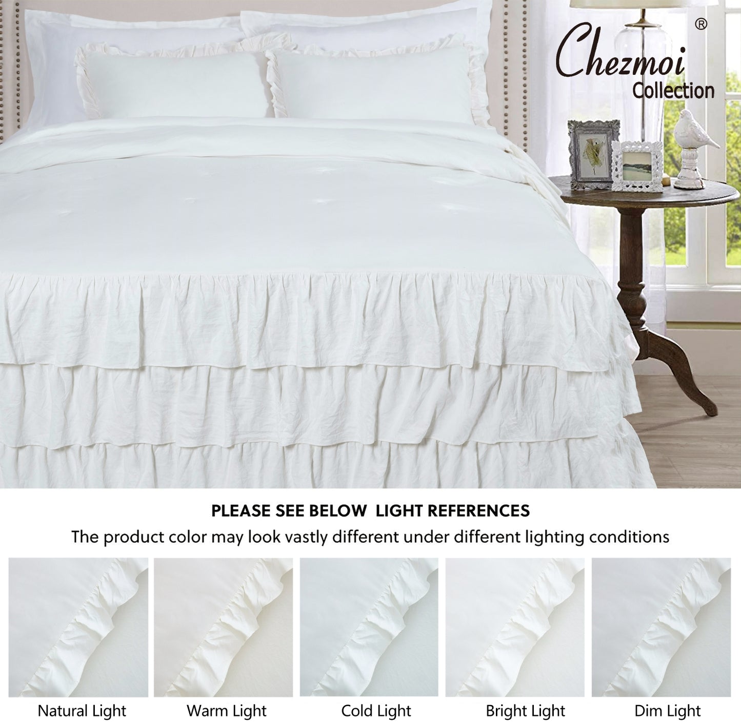 Celia French Country Chic Waterfall Ruffle Skirt Bedspread Set