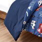 Firetruck First Responder Heroes Kids Microfiber Printed Comforter Set with Plush Pillow