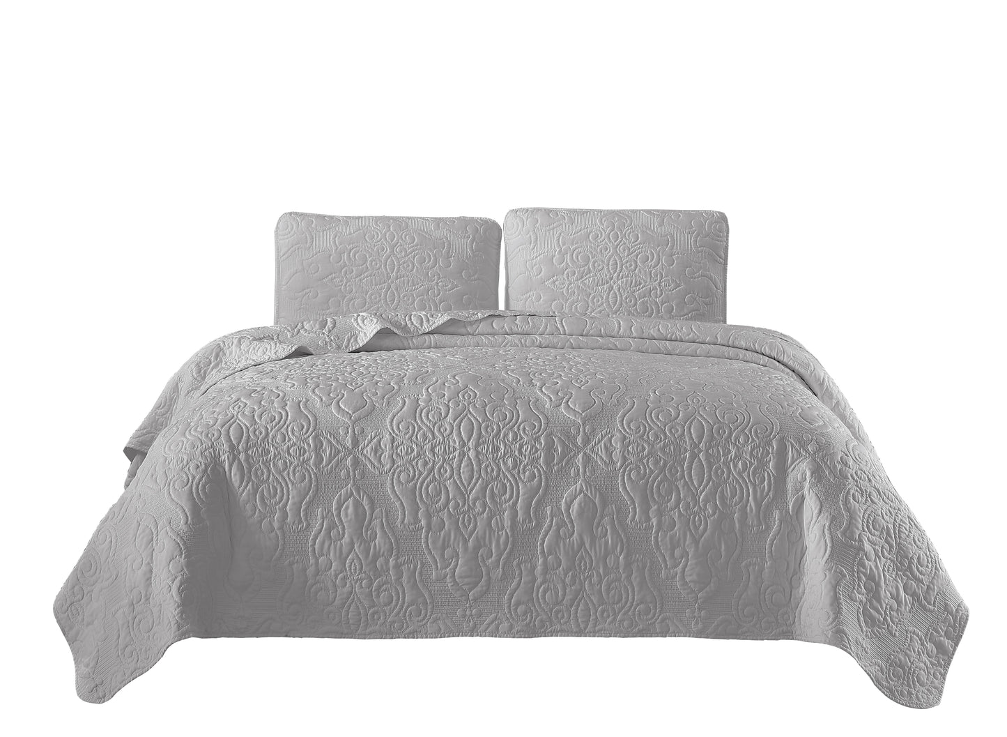Frederick 3-Piece Bamboo Fiber Medallion Quilted Coverlet Set