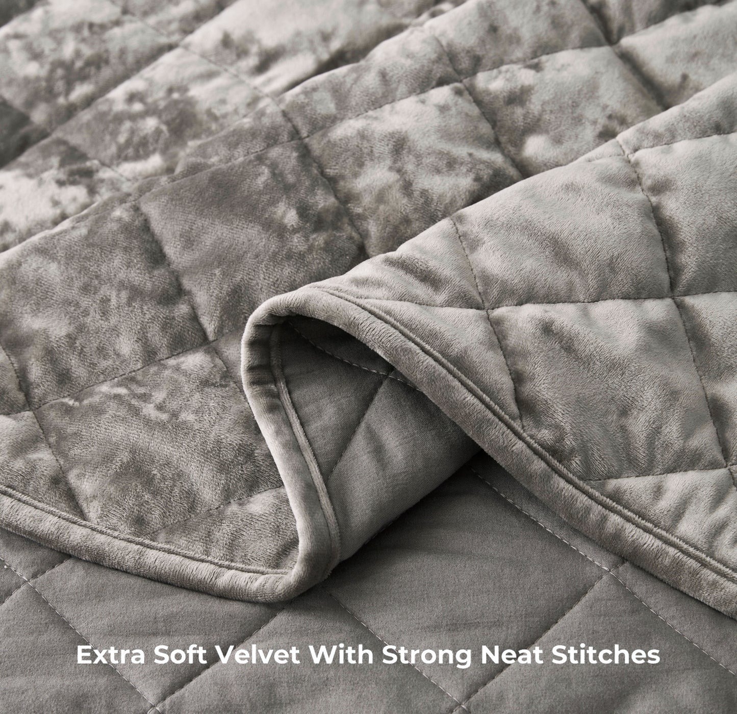 Lux Diamond Stitched Lush Plush Velvet Quilt Set