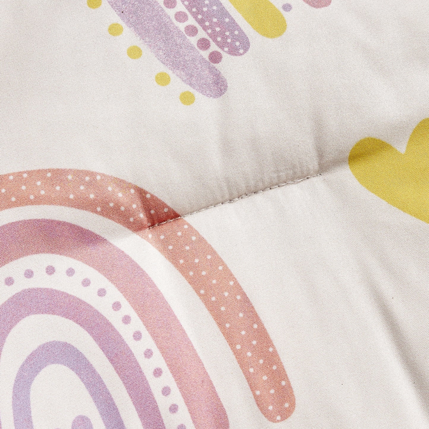 Cute Rainbow Love Hearts Kids Microfiber Printed Comforter Set with Plush Pillow