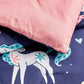 Cute Magical Unicorn Hearts Kids Microfiber Printed Comforter Set with Plush Pillow