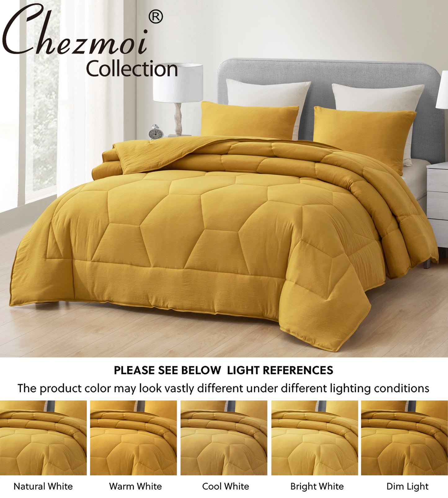 Vero 3-Piece Honeycomb Hexagon Microfiber Comforter Set