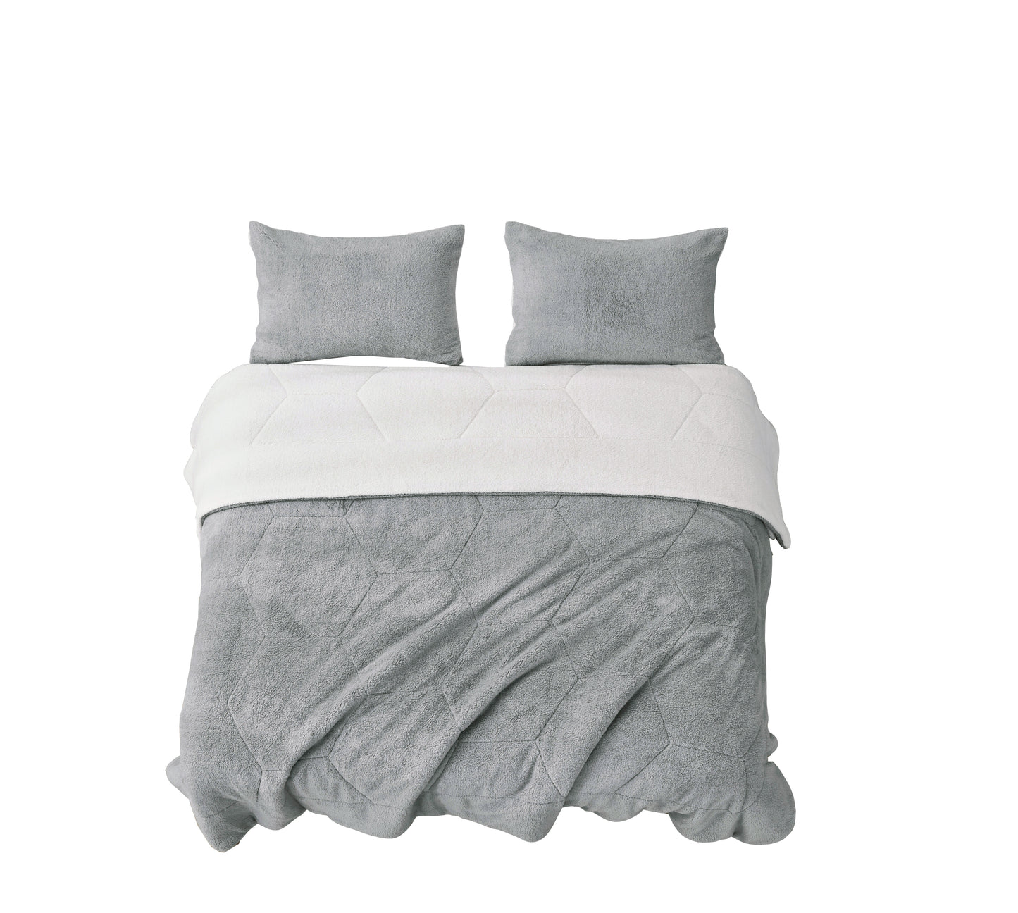 Wynne Honeycomb Sherpa Reversible Comforter Set