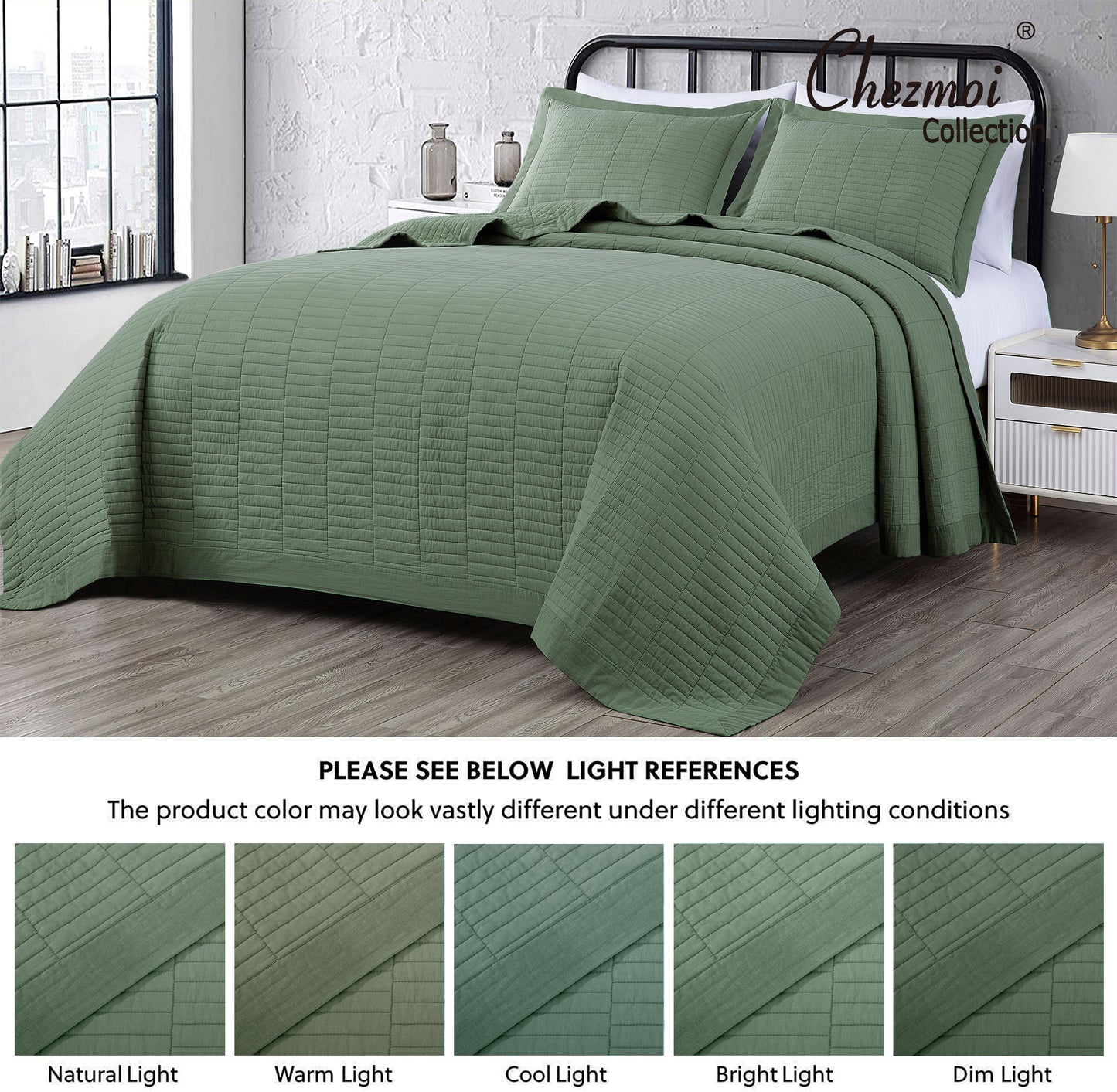 Yuma Rectangle Stitched Cotton Quilt Set