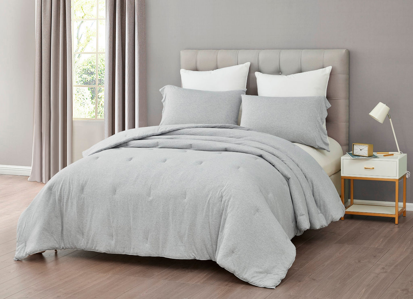 Jersey Knit Cotton Reversible Comforter Set