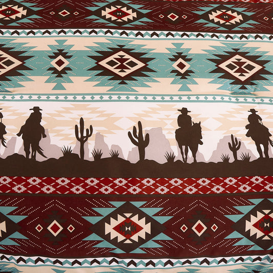 Audun Southwestern Cowboys Aztec Printed Comforter Set