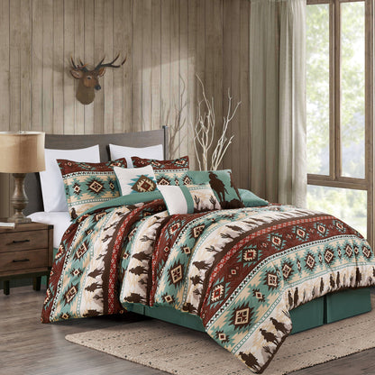 Lodge Inspired 7-Piece Printed Microfiber Comforter Set