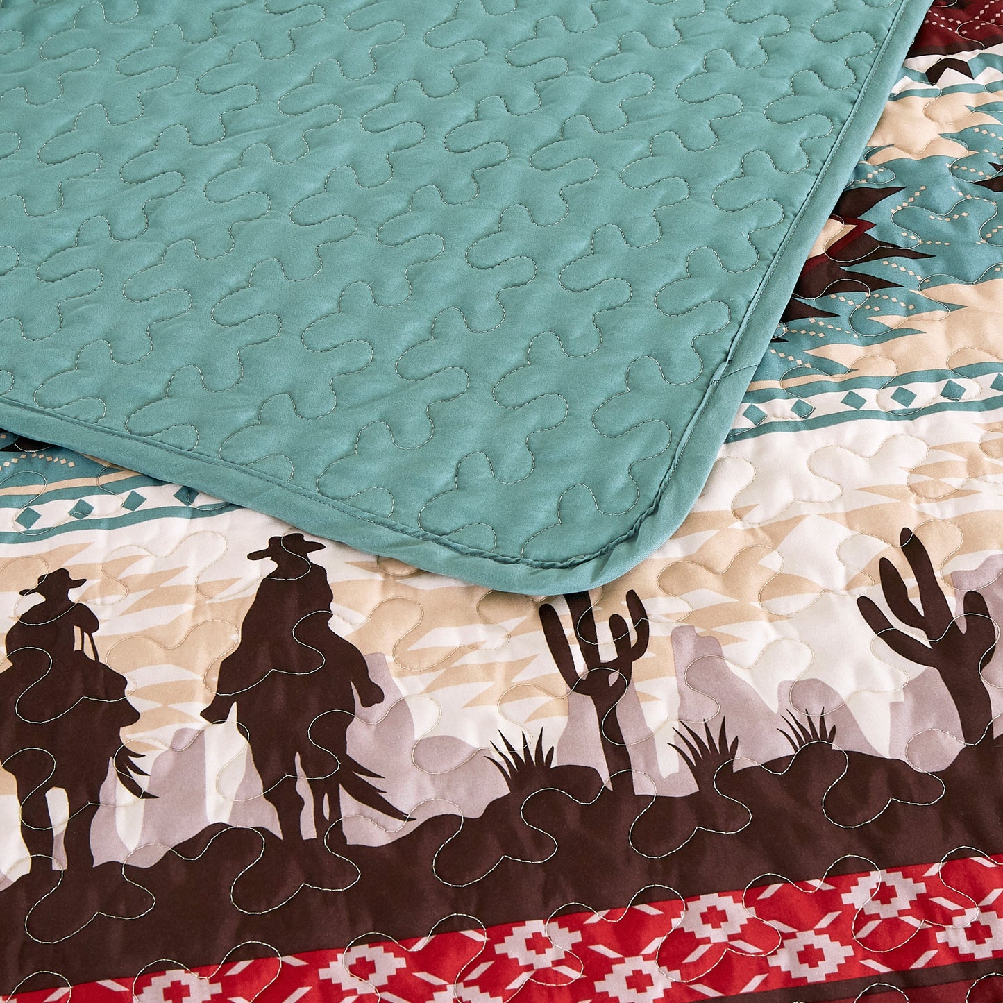 Dune Southwestern Cowboys Microfiber Bedspread Quilt Set