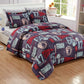 Kids/Teens Sports Comforter Set with Fitted Sheet