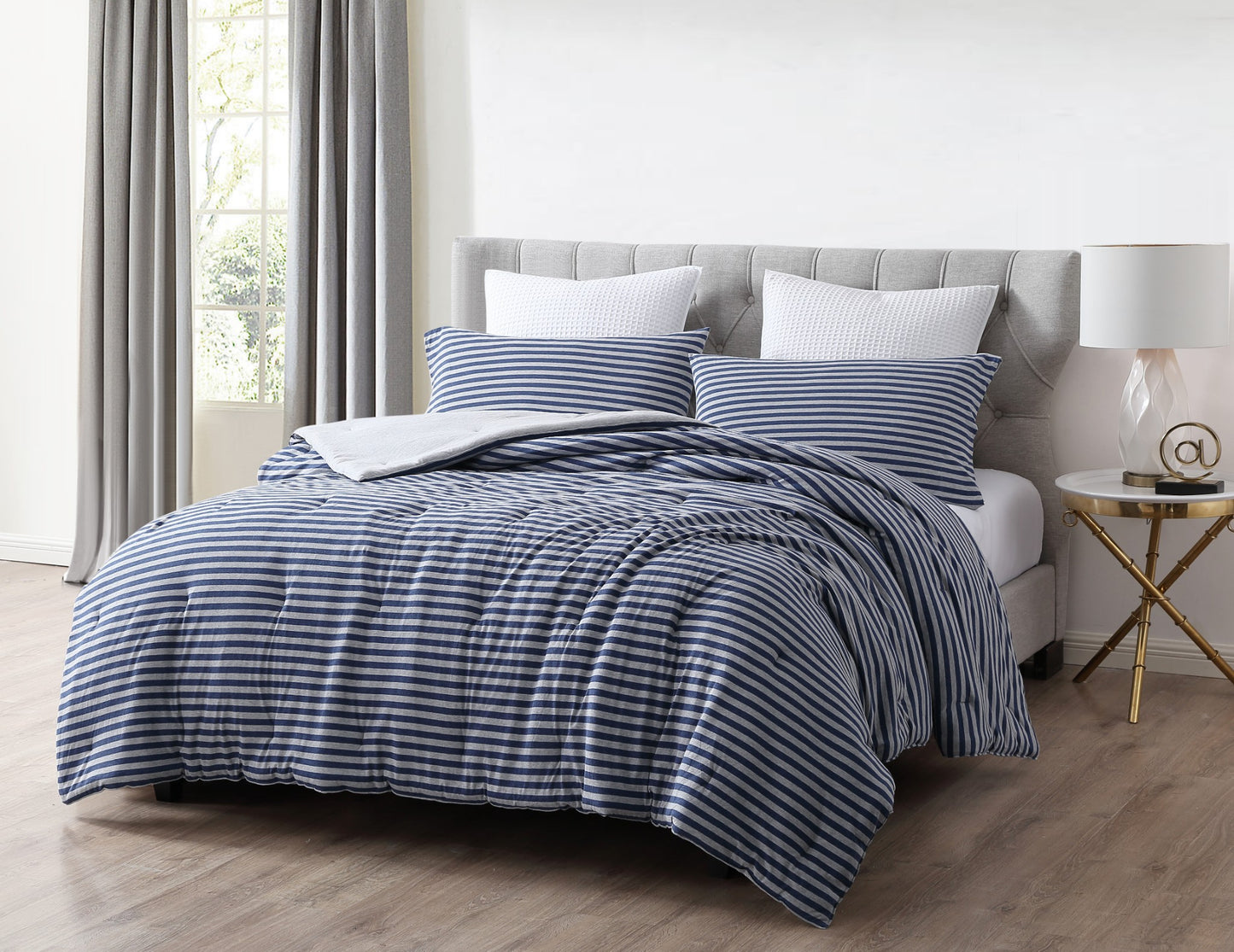 Jersey Knit Cotton Reversible Comforter Set