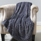 Long Shaggy Faux Fur Oversized Reversible Throw Blanket