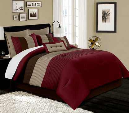 Loft 8-Piece Luxury Striped Pleated Comforter Set