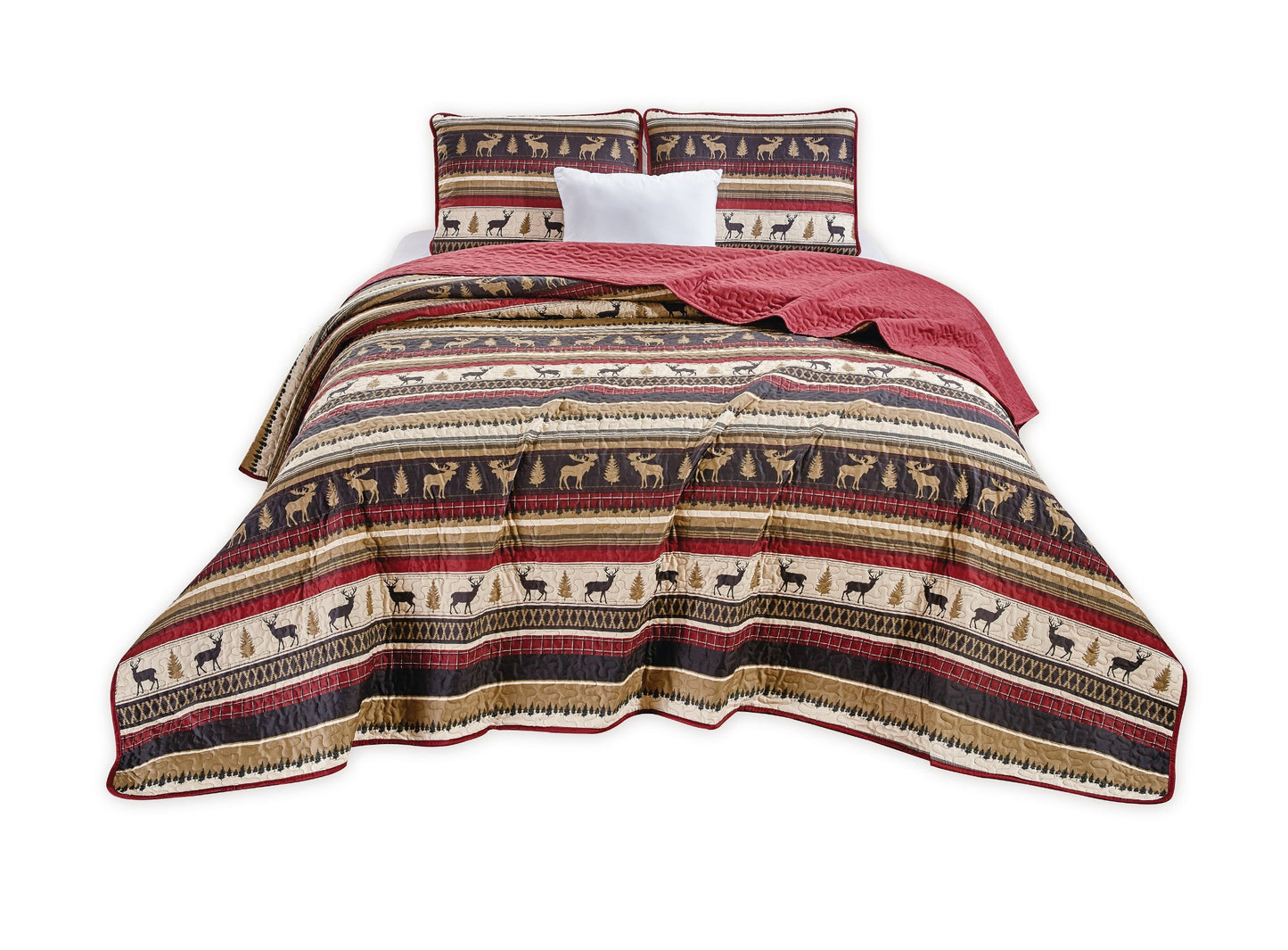 Lodge Style 3-Piece Microfiber Bedspread Set
