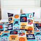 My Sports Kids Microfiber Printed Comforter Set with Baseball Pillow