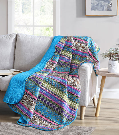 Odette Boho Chic Floral Cotton Quilt