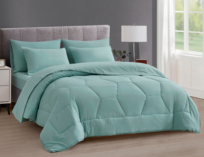 Piper Honeycomb Hexagon Quilted Bed in a Bag Comforter Set