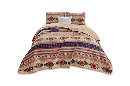 Prescott 3-Piece Southwestern Tribal Multi-color Bedspread Set