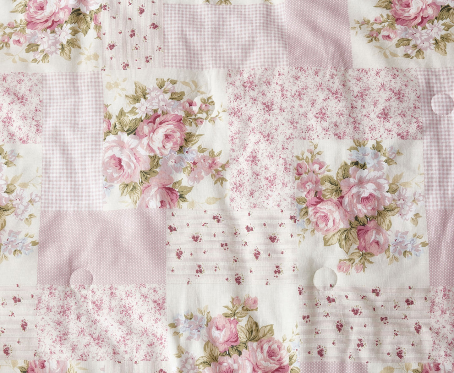 Rosy Floral Print Patchwork Cotton Lightweight Comforter Set