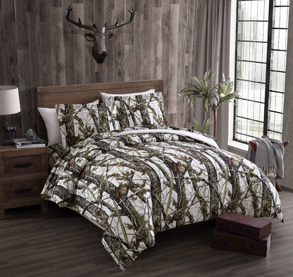 Salem Cabin Lodge Forest Woods Camouflage Comforter Set