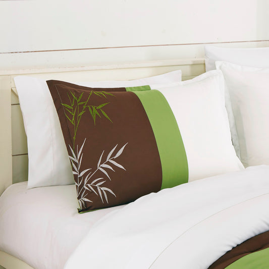 Simon  7-Piece Bamboo Grass Embroidered Bed in a Bag Comforter Set