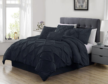 Sydney 7-Piece Pinch Pleat Pintuck Microfiber Bedding Comforter Set