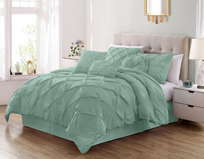 Sydney 7-Piece Pinch Pleat Pintuck Microfiber Bedding Comforter Set