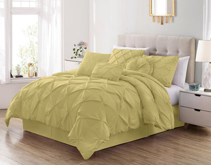 Sydney 7-Piece Pinch Pleat Pintuck Microfiber Bedding Comforter Set
