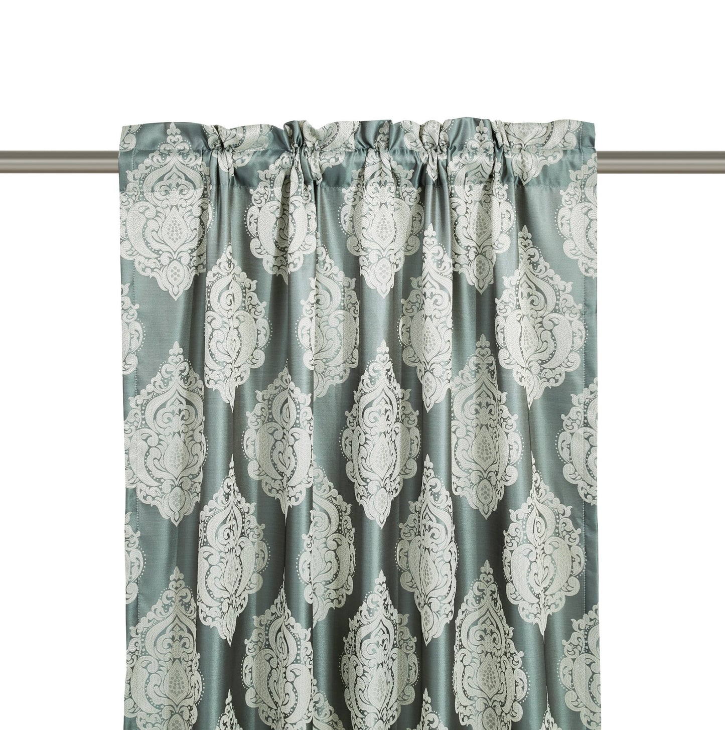 Luxury Traditional Jacquard Medallion Window Curtain Panel Set