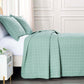 Vert 3-Piece Basketweave Stitch Pre-Washed Cotton Quilt Set