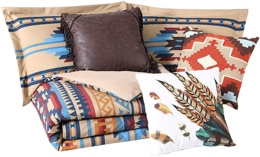 Wyoming 7-Piece Southwestern Geometric Tribal Printed Comforter Set