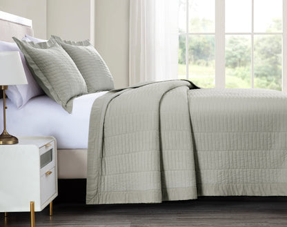 Yuma Rectangle Stitched Cotton Quilt Set